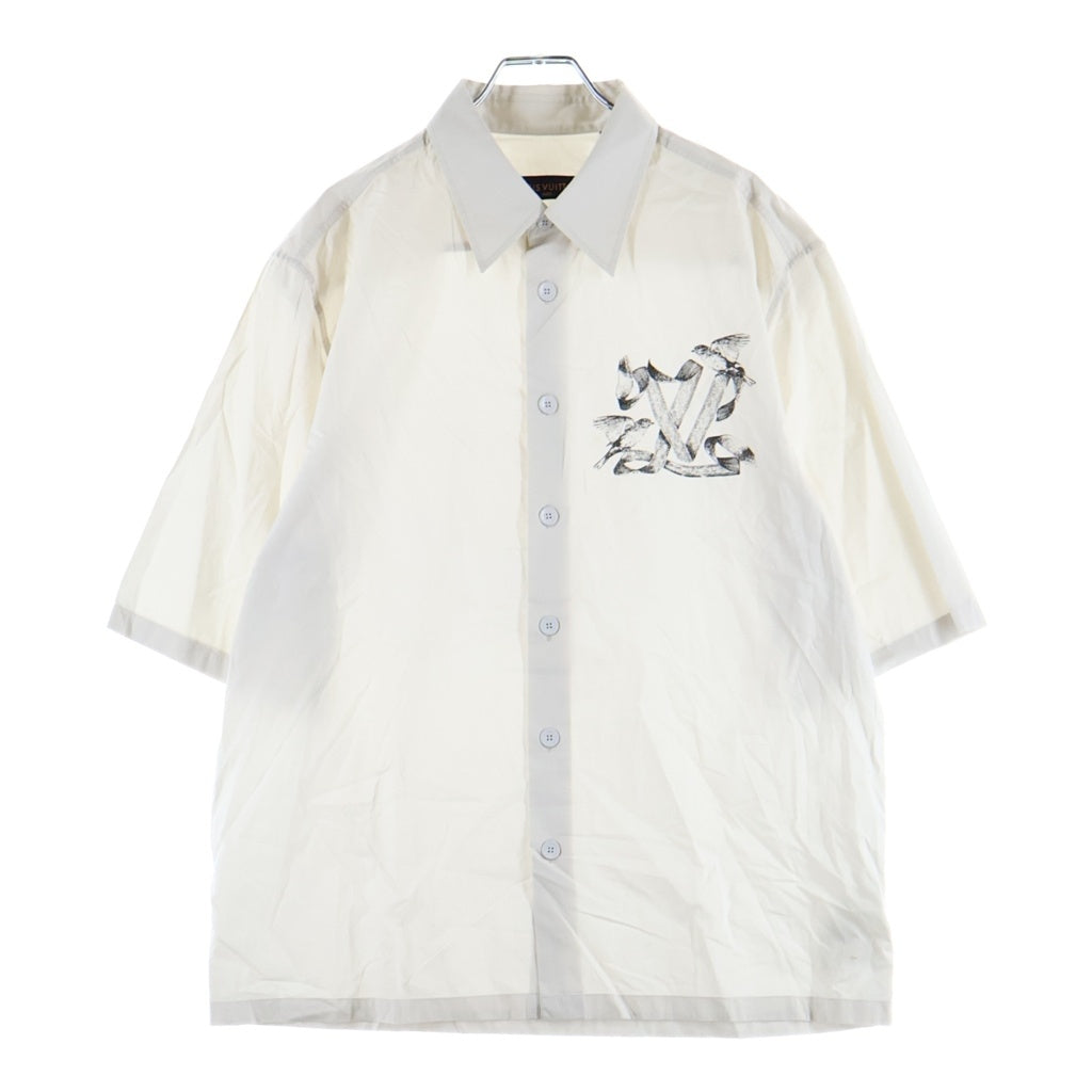 LOUIS VUITTON(ルイヴィトン) 23AW LV Bird S/S Shirt LVロゴ バードプリント 半袖シャツ ホワイト RM232 AVE HPS72W