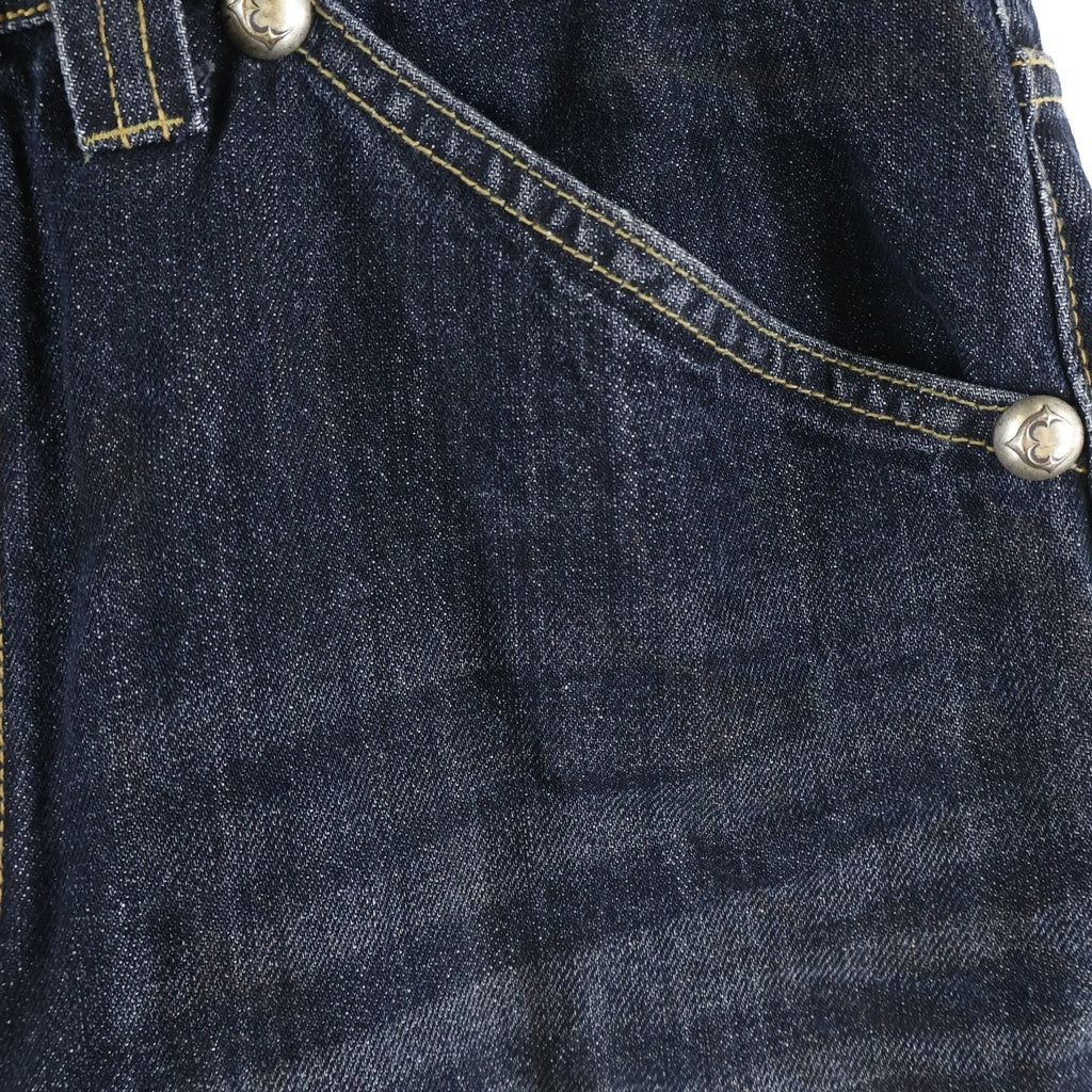 THUG CLUB(サグクラブ) BURN DOWN DENIM PANTS ワイドデニムパンツ インディゴ TC25PT0701