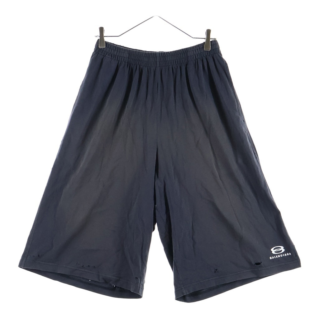 BALENCIAGA(バレンシアガ) 24AW LARGE SHORTS ロゴプリント ラージショーツ ショートパンツ ブラック 795261