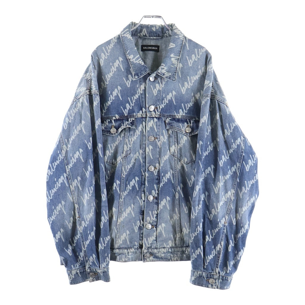 BALENCIAGA(バレンシアガ) 22SS ALLOVER LOGO オールオーバーロゴデニムジャケット 681690 TJW90 インディゴ