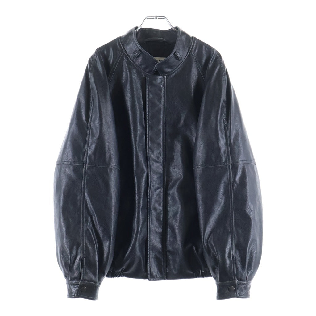 MM6 Maison Margiela(エムエムシックスメゾンマルジェラ) SPORTS JACKET ラグランスリーブ フェイクレザージャケット ブラック SH2AM0053-M35455
