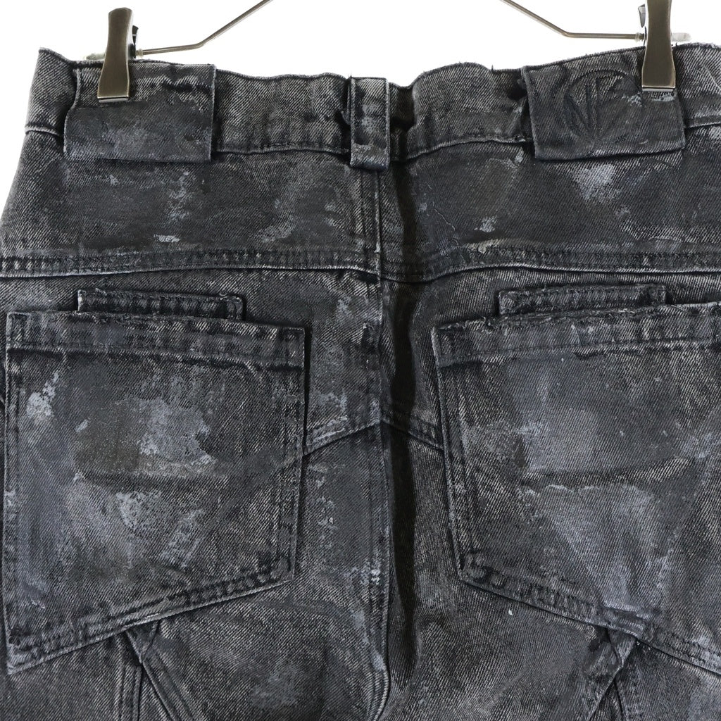 NO/FAITH STUDIOS(ノーフェイスストゥディオス) ATELIER DUNE DENIM ダメージ加工ウォッシュドワイドデニムパンツ ブラック