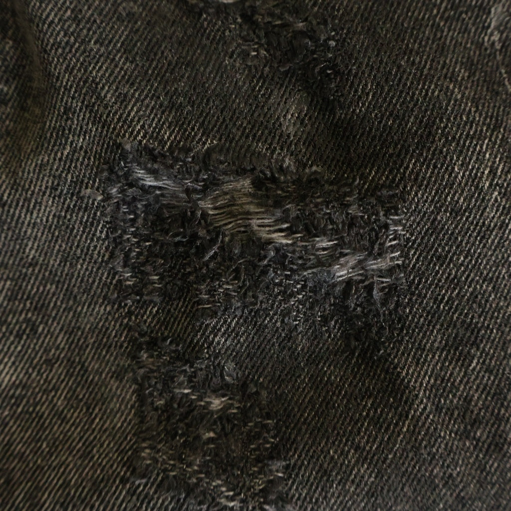 NO/FAITH STUDIOS(ノーフェイスストゥディオス) ATELIER DUNE DENIM ダメージ加工ウォッシュドワイドデニムパンツ ブラック