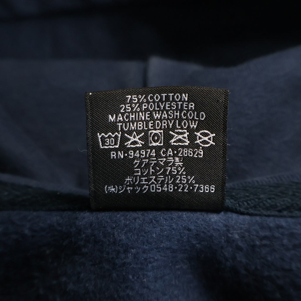 STUSSY(ステューシー) ワンポイントロゴプリント プルオーバー長袖スウェットパーカー ネイビー