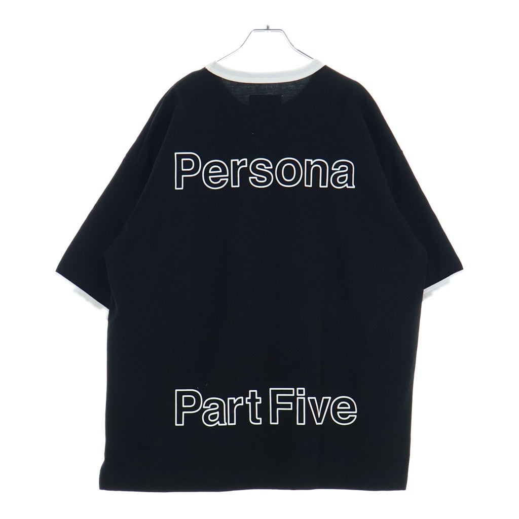 MAISON MIHARAYASUHIRO(メゾンミハラヤスヒロ) 25SS Leon Embroidery Ringer T-shirt レオン エンブロイダリー クルーネック半袖リンガーTシャツカットソー ブラック J14TS771