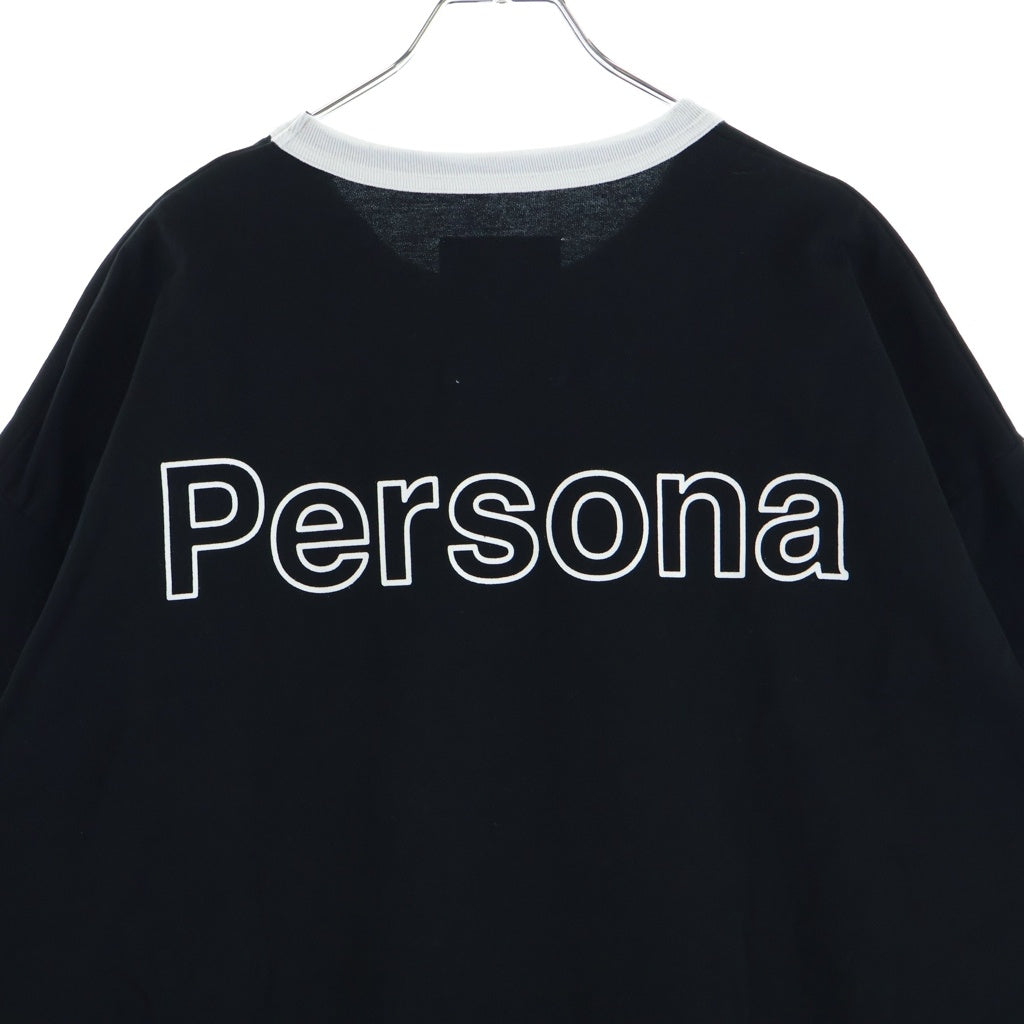 MAISON MIHARAYASUHIRO(メゾンミハラヤスヒロ) 25SS Leon Embroidery Ringer T-shirt レオン エンブロイダリー クルーネック半袖リンガーTシャツカットソー ブラック J14TS771