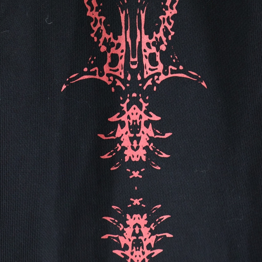 THUG CLUB(サグクラブ) 24SS Dragon Sweat Pant ドラゴンプリント ダメージ加工 スウェットパンツ ブラック TC24PT1502