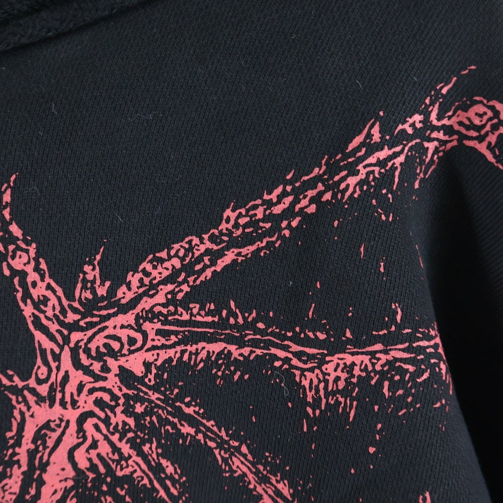 THUG CLUB(サグクラブ) 24SS Dragon Stud Zip-Up Hoodie ドラゴンプリント ジップアップ長袖スウェットパーカー フーディ ブラック TC24SS1102