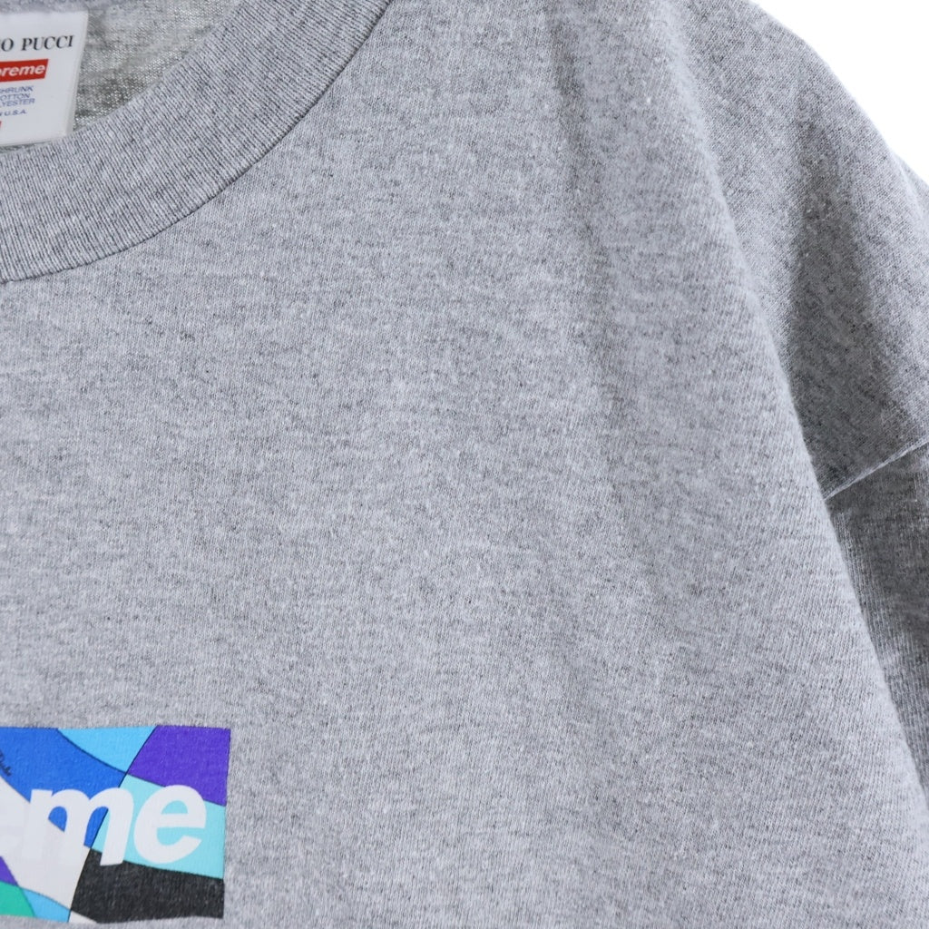 SUPREME(シュプリーム) 21SS Emilio Pucci Box Logo Tee エミリオ プッチ ボックスロゴ クルーネック半袖Tシャツ カットソー グレー