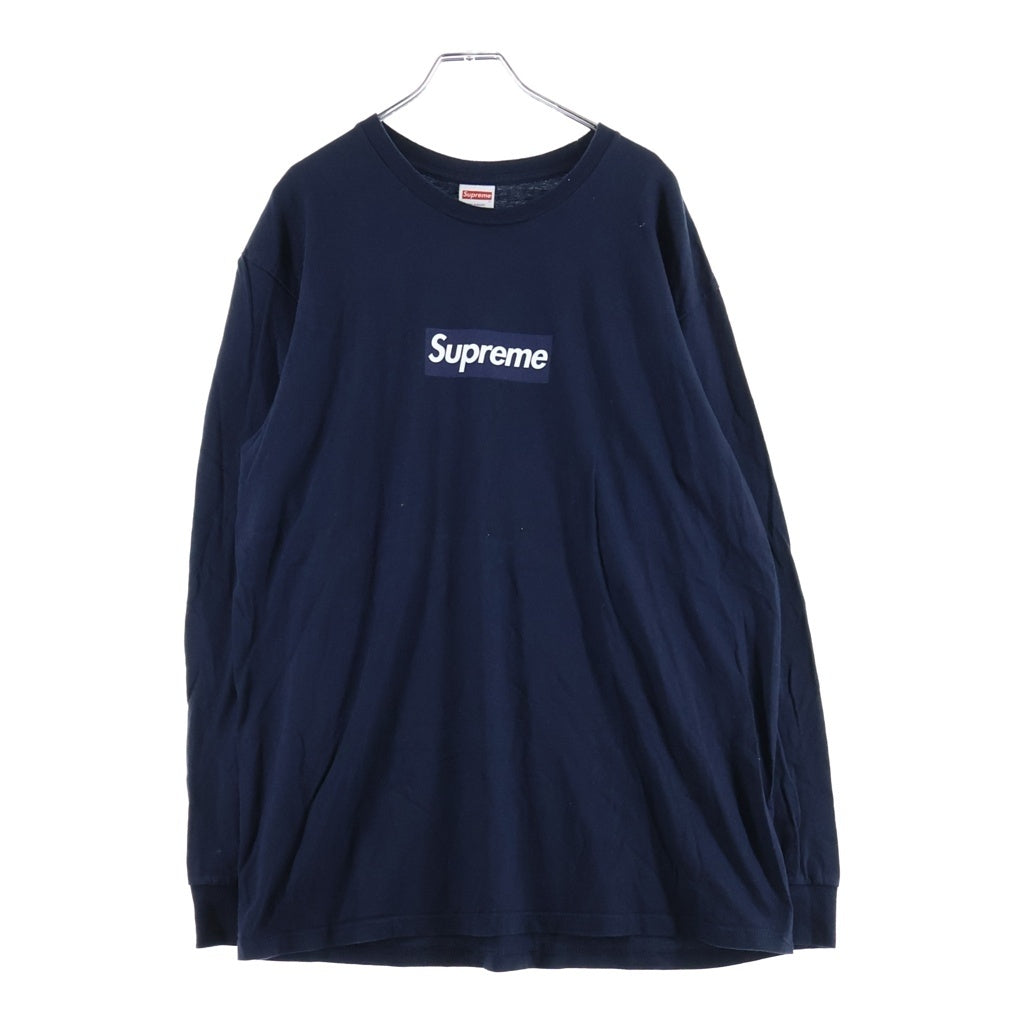 SUPREME(シュプリーム) 20AW Box Logo L/S Tee ボックスロゴ クルーネック長袖Tシャツカットソー ロンT ネイビー