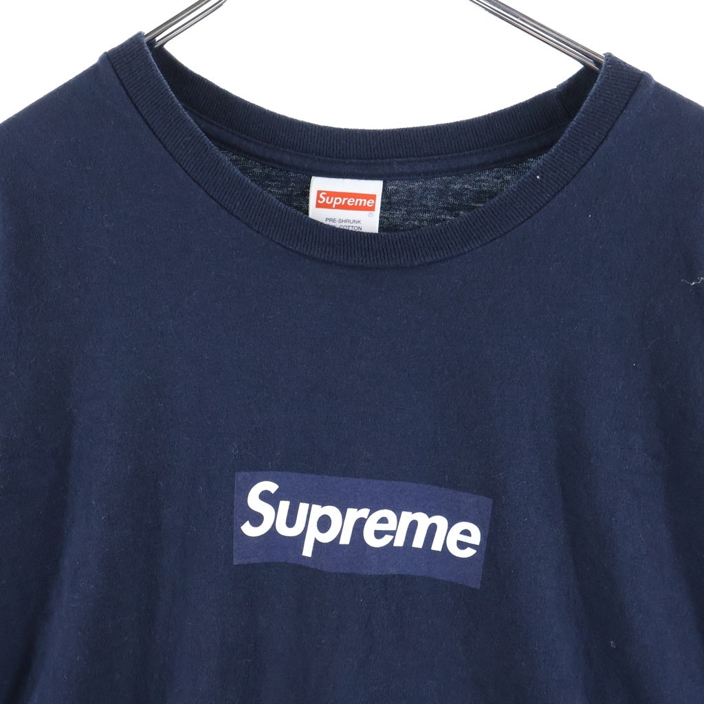 SUPREME(シュプリーム) 20AW Box Logo L/S Tee ボックスロゴ クルーネック長袖Tシャツカットソー ロンT ネイビー