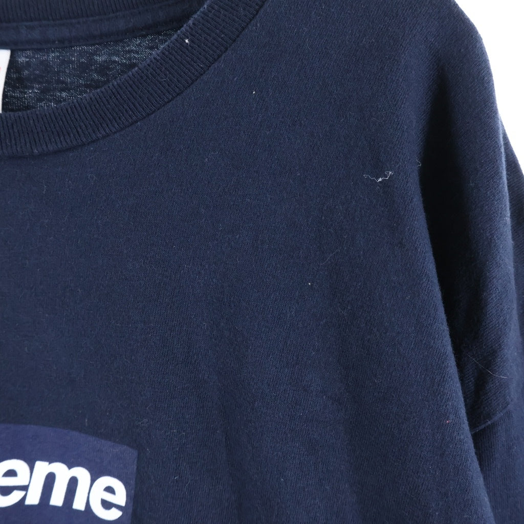 SUPREME(シュプリーム) 20AW Box Logo L/S Tee ボックスロゴ クルーネック長袖Tシャツカットソー ロンT ネイビー