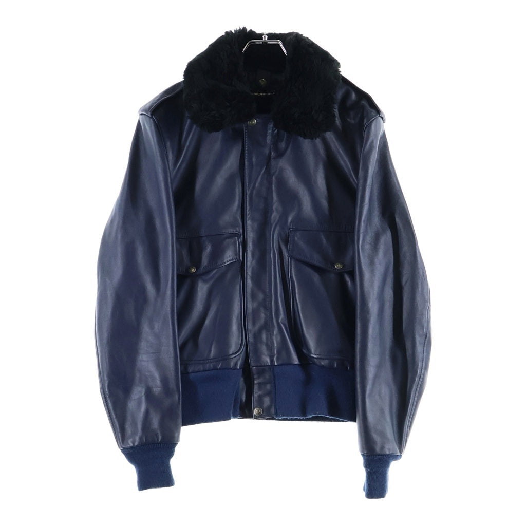 SCHOTT(ショット) #184SM A-2 襟ボア ライナー付レザーフライトジャケット ブルゾンジャケット ネイビー