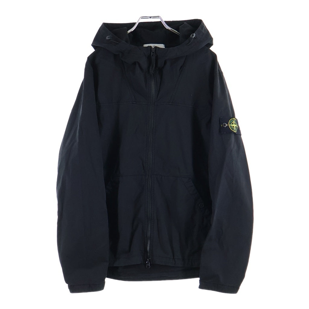 STONE ISLAND(ストーンアイランド) 24AW SUPIMA COTTON TWILL STRETCH-TC OVER SHIRT ストレッチスーピマコットンツイル フーデッドブルゾンジャケット ブラック 811510110