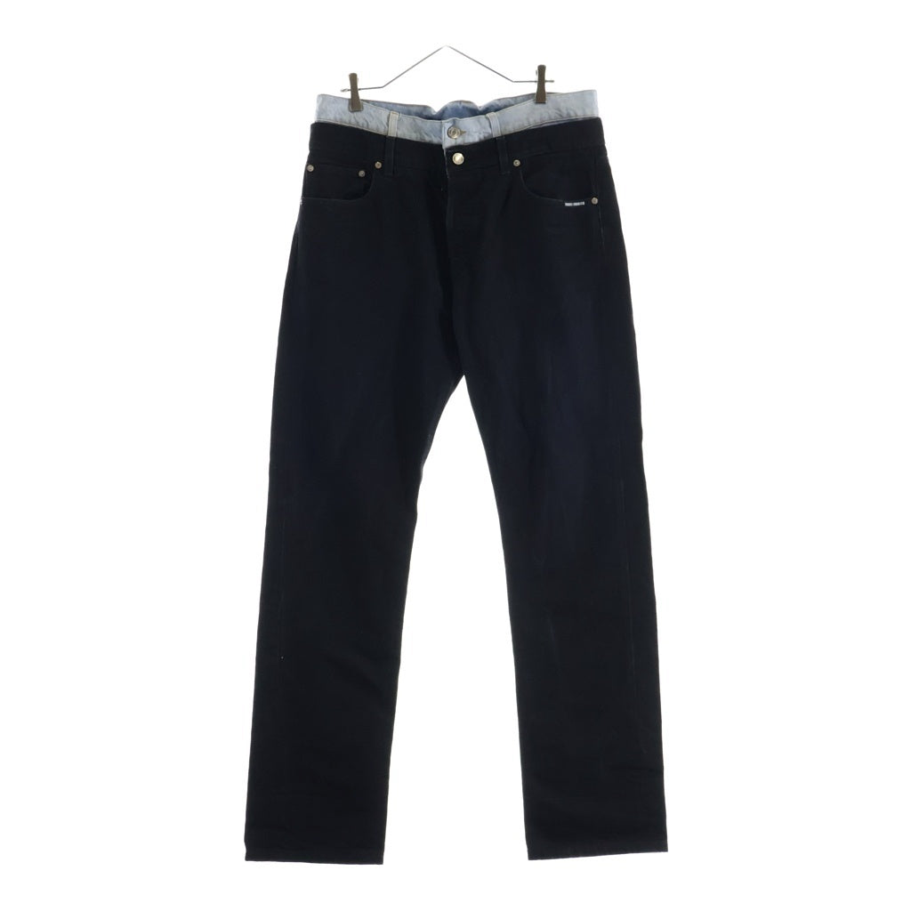 VTMNTS(ブイティーエムエヌティーエス) 23AW double waist straight jeans ダブルウエスト ストレートジーンズ デニム VL18PA450B ブラック