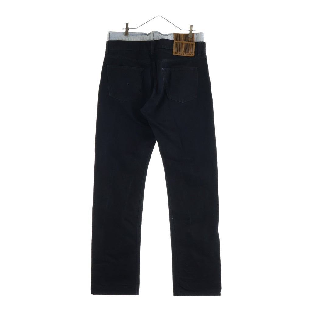 VTMNTS(ブイティーエムエヌティーエス) 23AW double waist straight jeans ダブルウエスト ストレートジーンズ デニム VL18PA450B ブラック