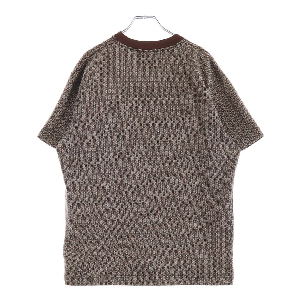 STUSSY(ステューシー) 90S OLD JACQUARD POCKET S/S T-SHIRT オールド ジャガード フロントポケット クルーネック半袖Tシャツカットソー ブラウン