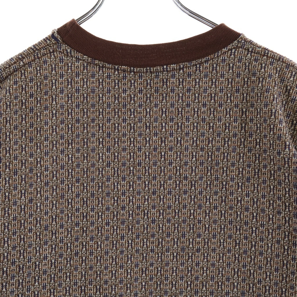 STUSSY(ステューシー) 90S OLD JACQUARD POCKET S/S T-SHIRT オールド ジャガード フロントポケット クルーネック半袖Tシャツカットソー ブラウン