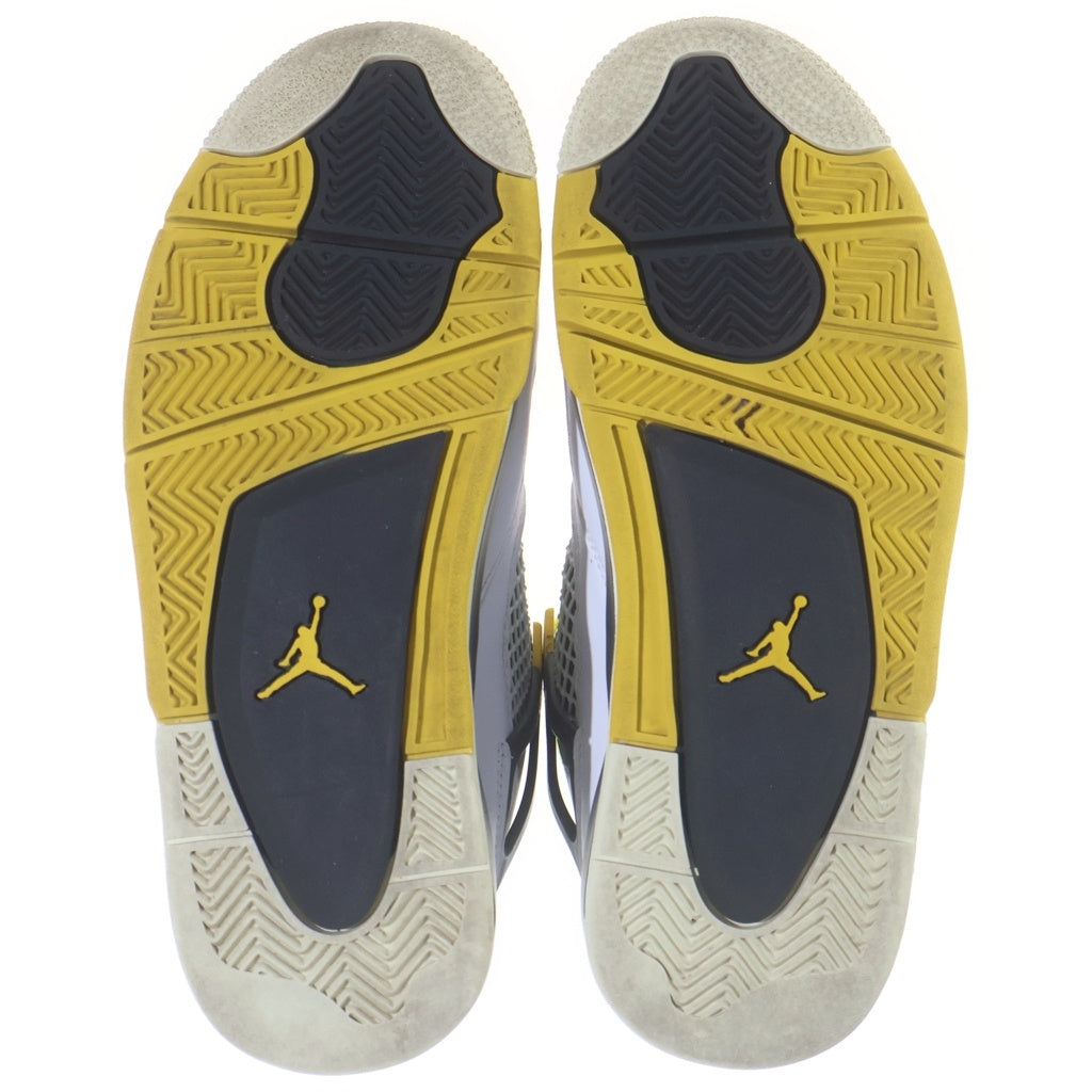 NIKE(ナイキ) Air Jordan 4 Retro Vivid Sulfur エアジョーダン4 レトロ ヴィヴィッドサルファー ハイカットスニーカー US7/24cm ホワイト/イエロー レディース AQ9129 101