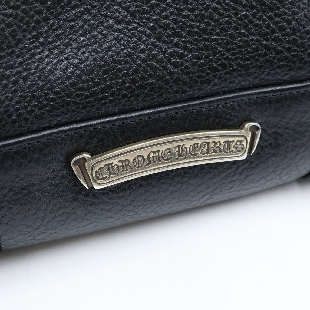 CHROME HEARTS(クロムハーツ) TOTE MINI トートミニ ラベル付きレザートートバッグ ブラック レディース
