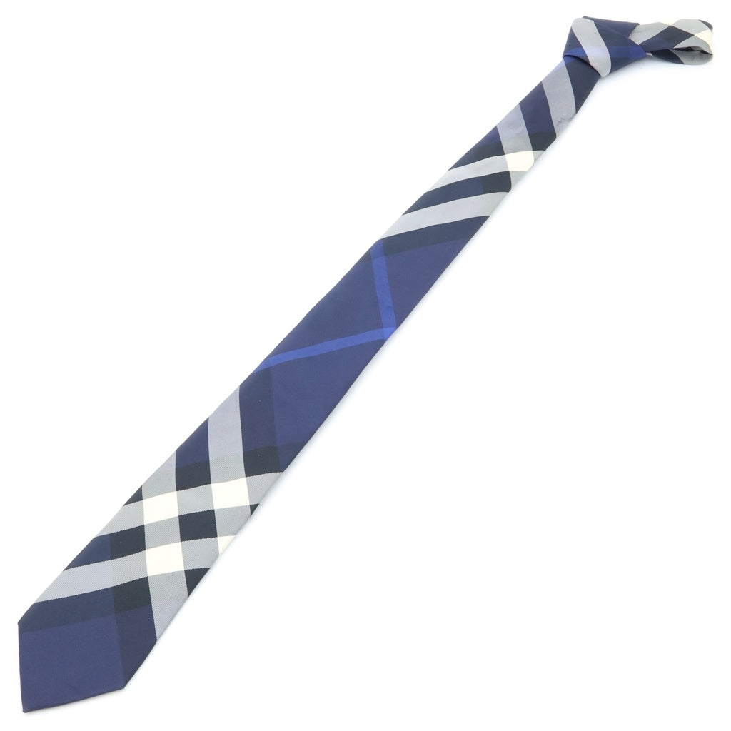 BURBERRY(バーバリー) MANSTON 8013820 チェック シルクネクタイ ネイビー
