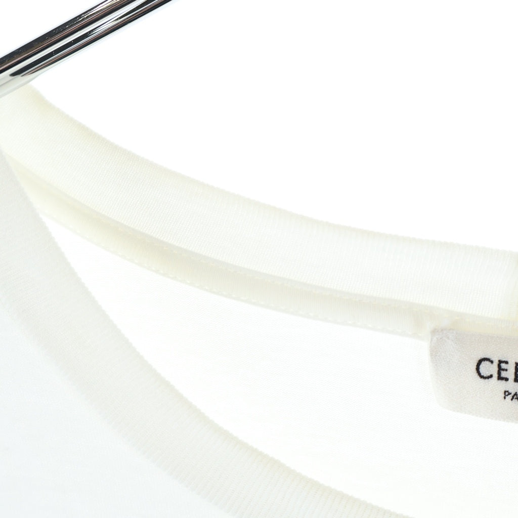 CELINE(セリーヌ) トリオンフ ロゴプリント クルーネック半袖Tシャツカットソー ホワイト RX0BO671Q 01OB