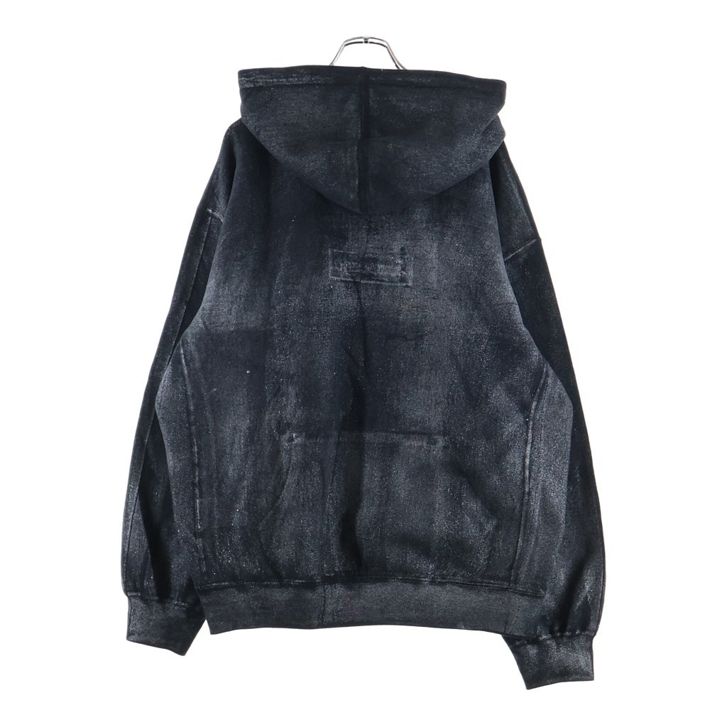 SUPREME(シュプリーム) 24SS ×MM6 Maison Margiela Foil Box Logo Hooded Sweatshirt エムエムシックスメゾンマルジェラ ボックスロゴ プルオーバーパーカー フーディー ブラック
