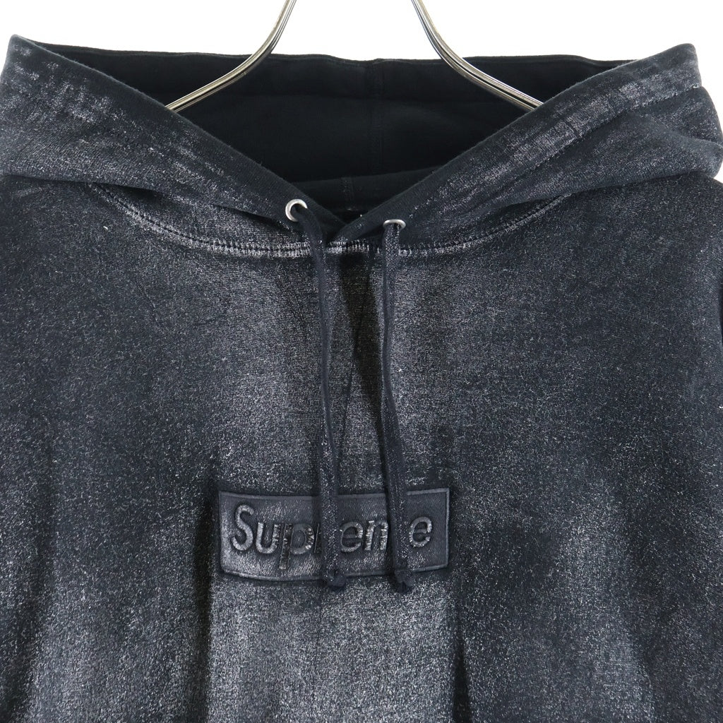 SUPREME(シュプリーム) 24SS ×MM6 Maison Margiela Foil Box Logo Hooded Sweatshirt エムエムシックスメゾンマルジェラ ボックスロゴ プルオーバーパーカー フーディー ブラック