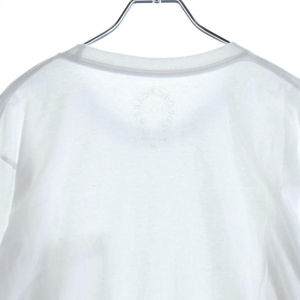 CHROME HEARTS(クロムハーツ) CH LS 1 ネックロゴ アームプリントクルーネック長袖Tシャツ ホワイト/ブルー