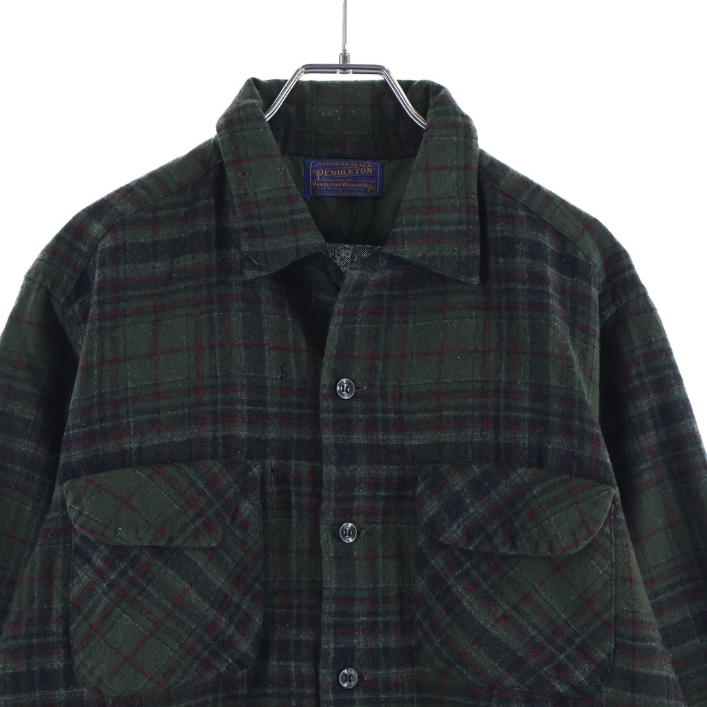 PENDLETON(ペンドルトン) 50S VINTEGE ヴィンテージ 長袖ボードチェックシャツ グリーン/レッド
