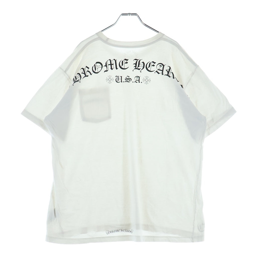 CHROME HEARTS(クロムハーツ) CH T-SHRT バックアーチロゴ プリント クルーネック半袖Tシャツカットソー ホワイト