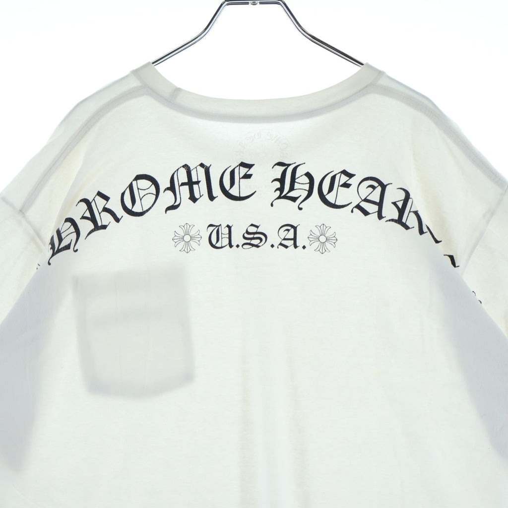 CHROME HEARTS(クロムハーツ) CH T-SHRT バックアーチロゴ プリント クルーネック半袖Tシャツカットソー ホワイト