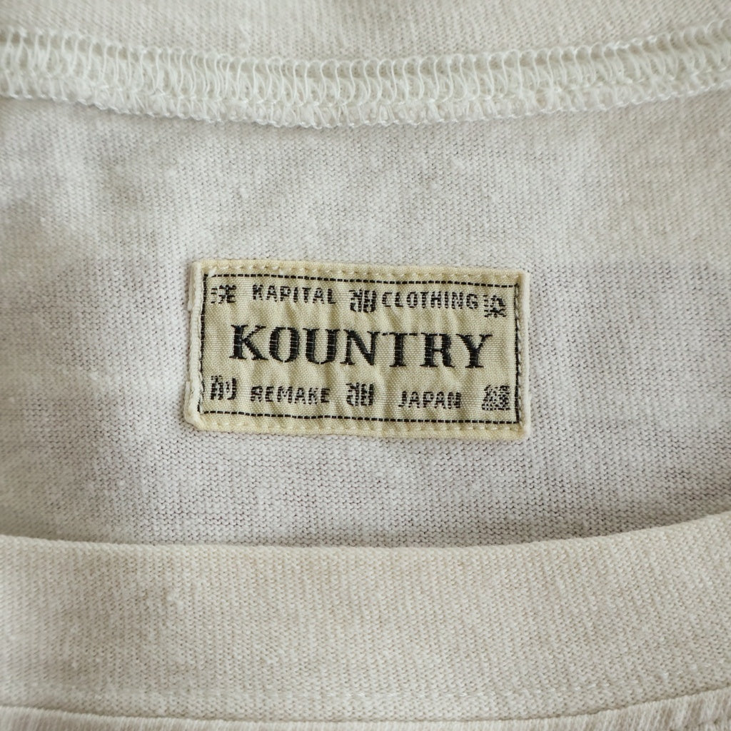 KAPITAL(キャピタル) 2TONE BONE TEE 天竺 2トーンバックボーンプリントクルーネック半袖Tシャツカットソー ホワイト EK-1112