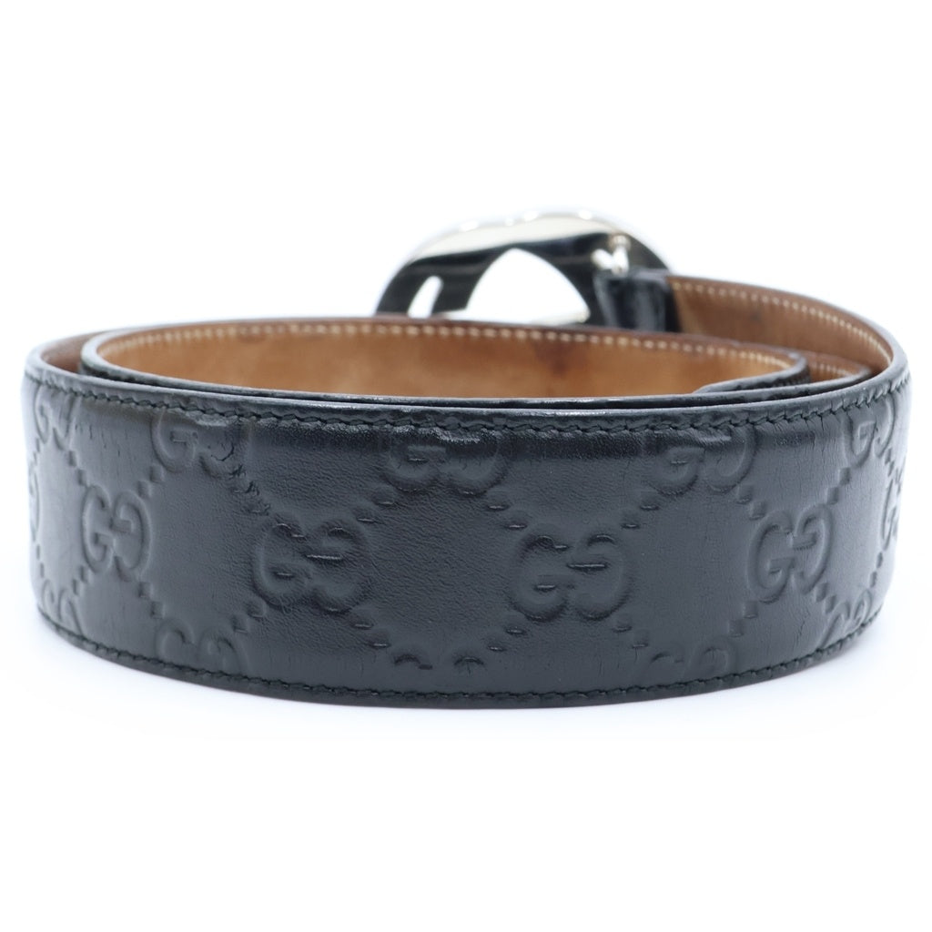 GUCCI(グッチ) インターロッキングG レザー ベルト ブラック 525040 レディース