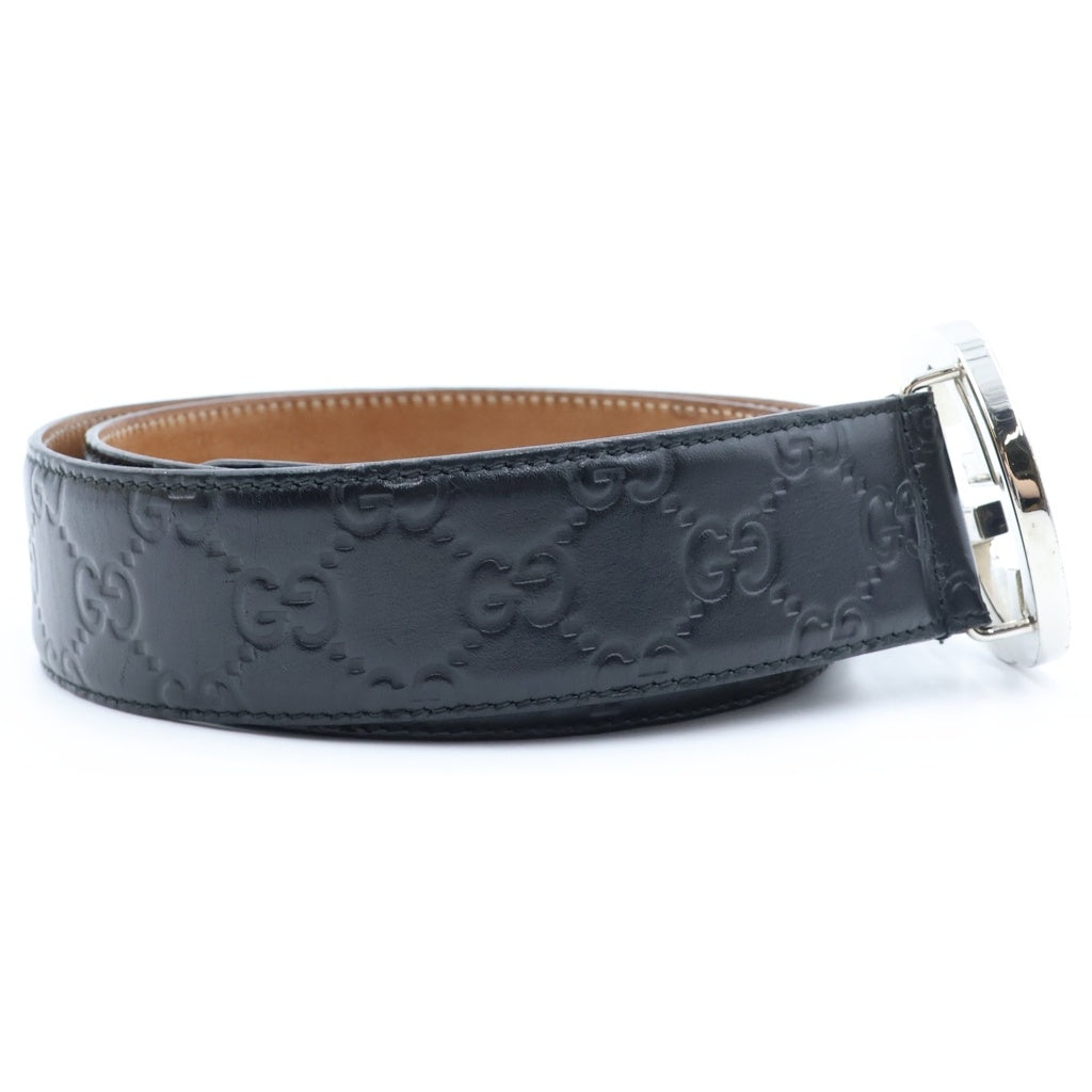 GUCCI(グッチ) インターロッキングG レザー ベルト ブラック 525040 レディース