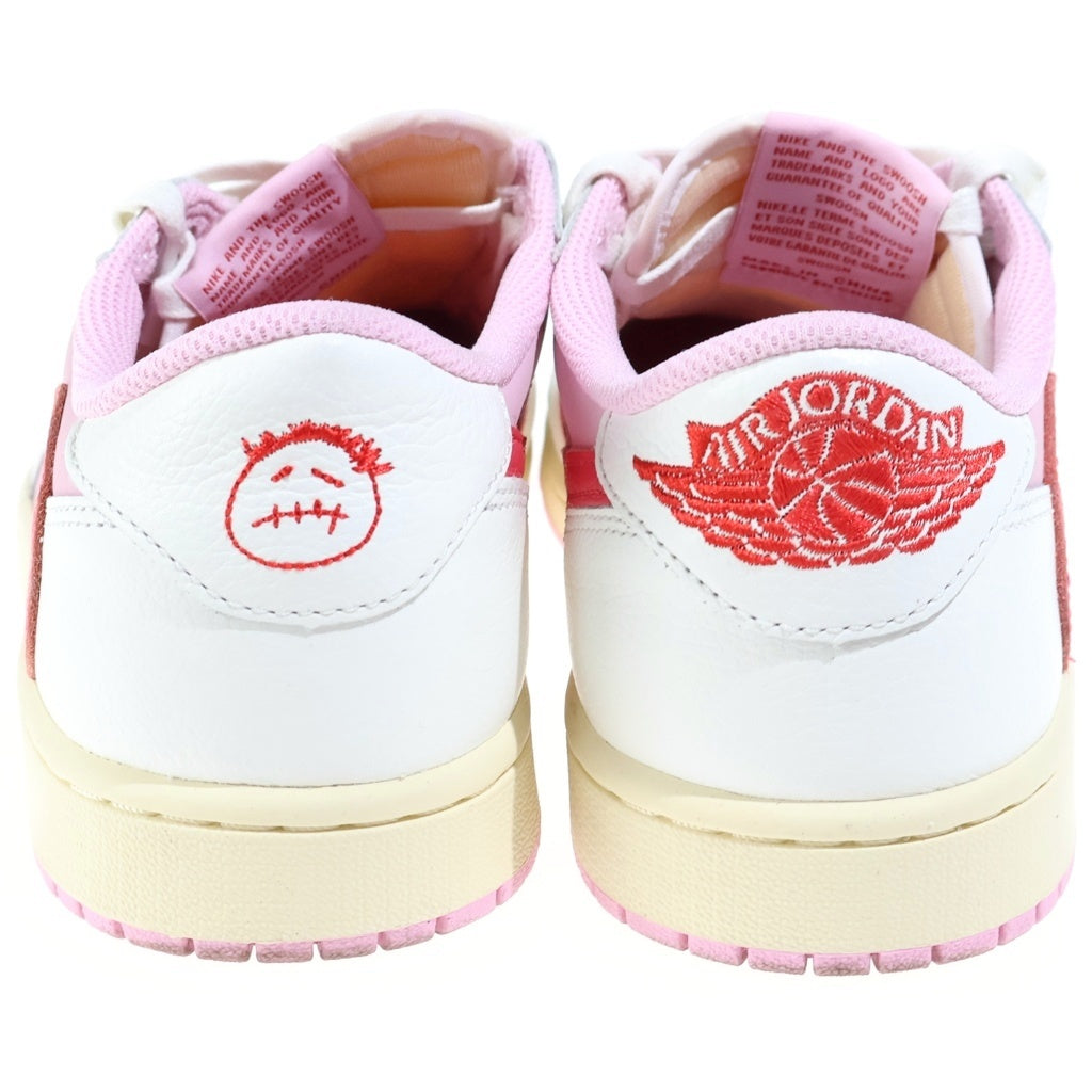 NIKE(ナイキ) ×Travis Scott Air Jordan 1 Retro Low Sail Tropical Pink エアジョーダン1 レトロ OG セイル トロピカルピンク ローカットスニーカー US8/26cm IQ7604-101