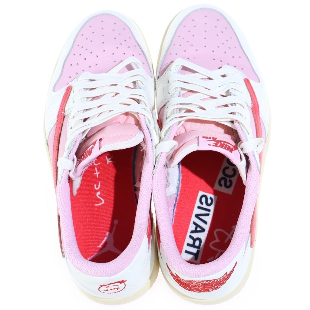 NIKE(ナイキ) ×Travis Scott Air Jordan 1 Retro Low Sail Tropical Pink エアジョーダン1 レトロ OG セイル トロピカルピンク ローカットスニーカー US8/26cm IQ7604-101