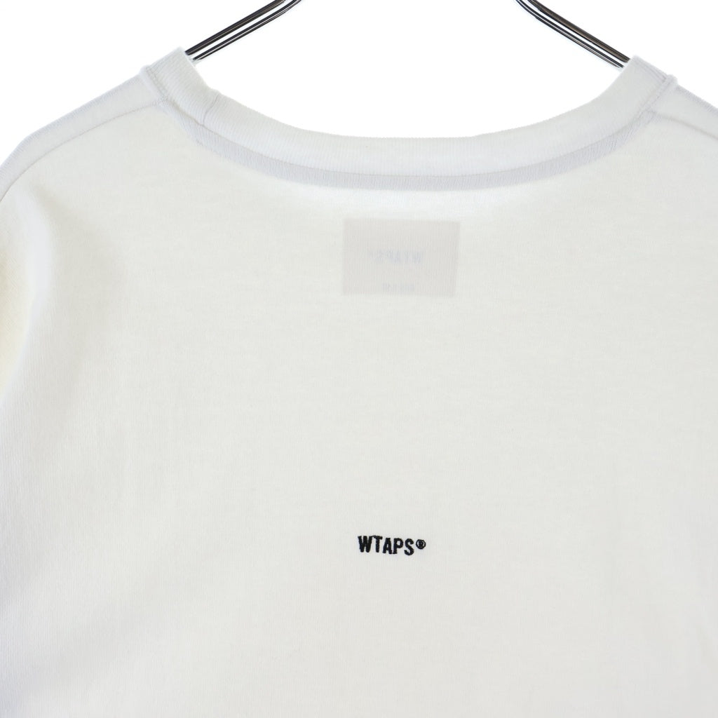 WTAPS(ダブルタップス) 25AW SIGN-YD SS COTTON T-SHIRT 252ATDT-CSM08 両面ワンポイントロゴ刺繍 クルーネック半袖Tシャツカットソー ホワイト