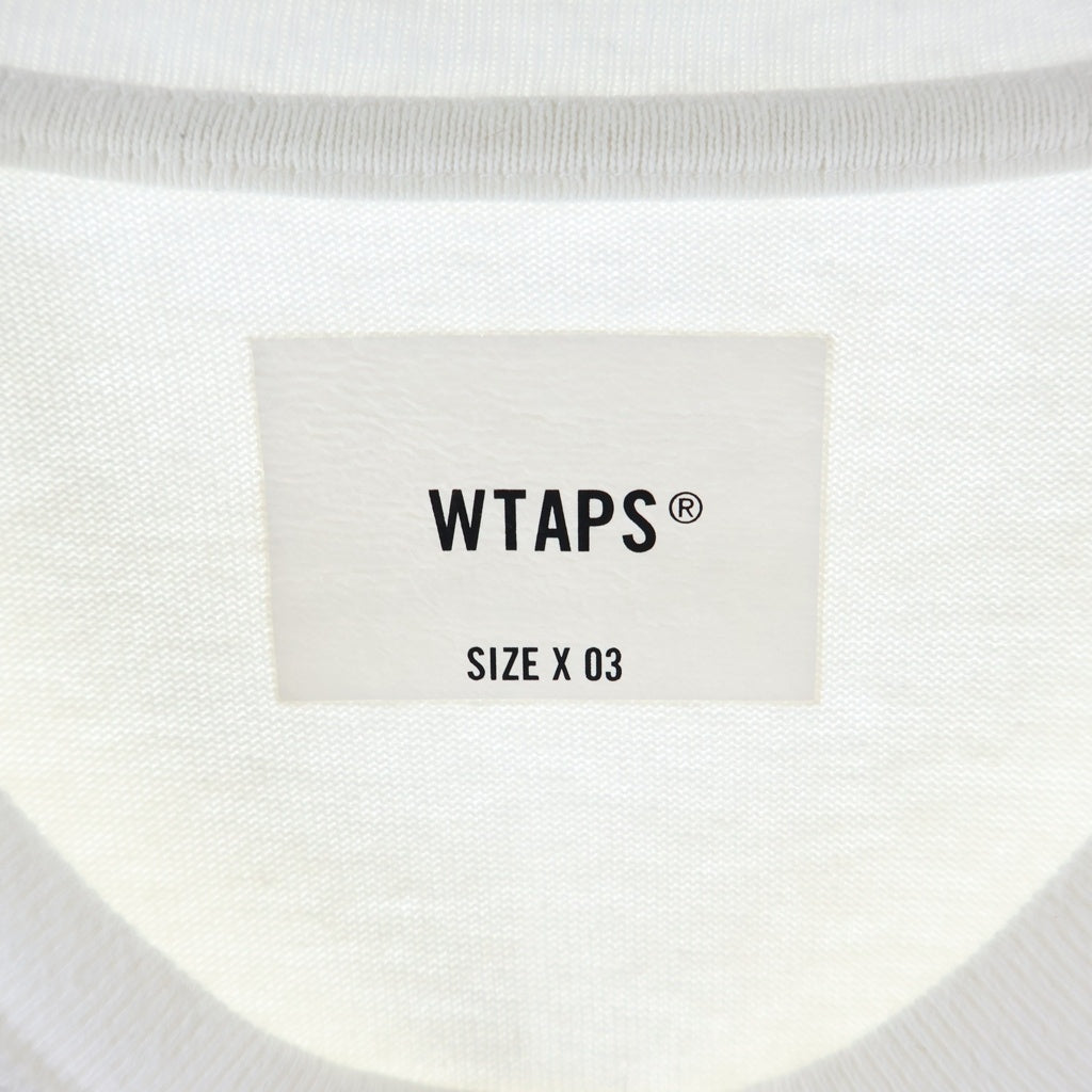 WTAPS(ダブルタップス) 25AW SIGN-YD SS COTTON T-SHIRT 252ATDT-CSM08 両面ワンポイントロゴ刺繍 クルーネック半袖Tシャツカットソー ホワイト