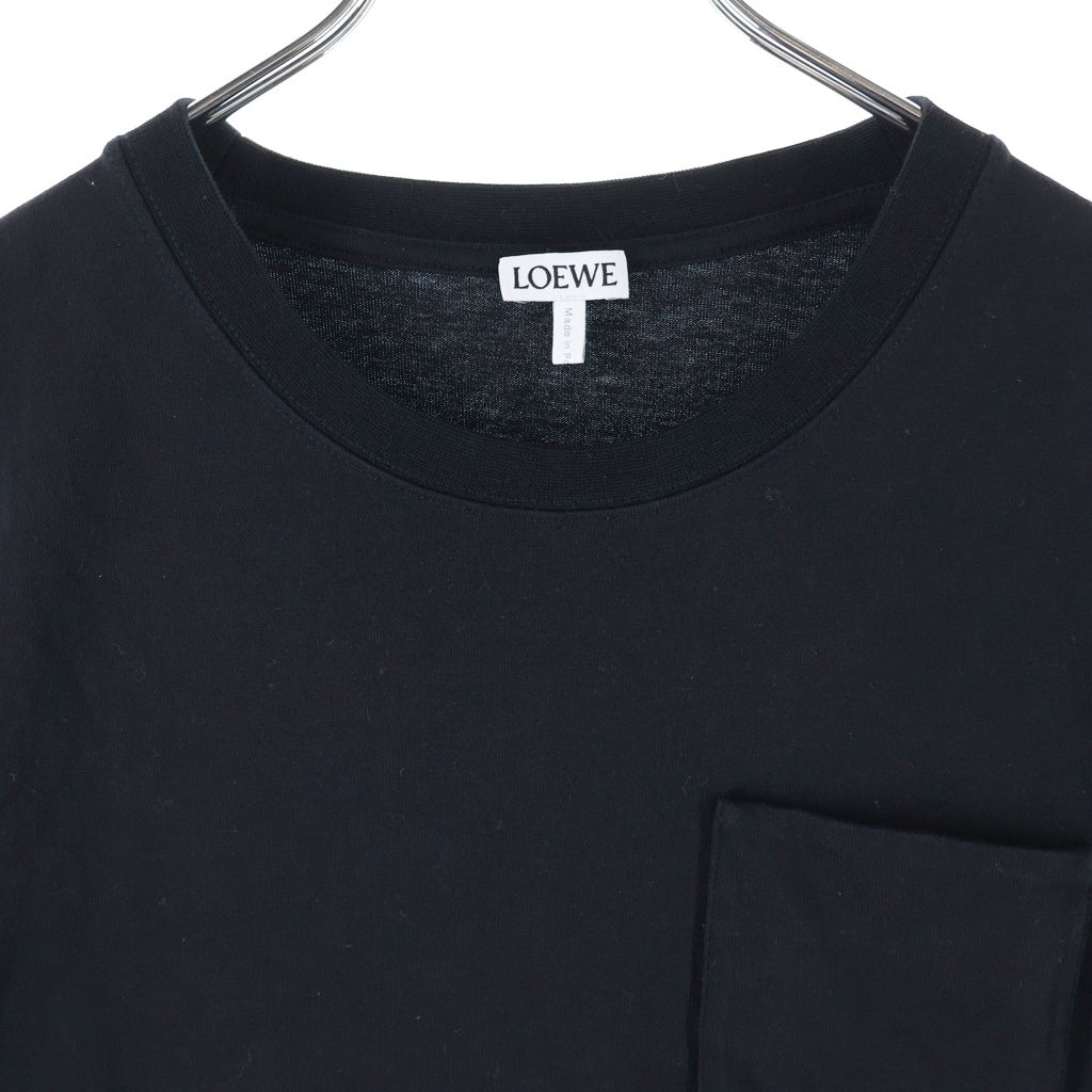 LOEWE(ロエベ) Anagram Relaxed Fit T-Shirt H526Y22XDS アナグラムロゴ刺繍ポケット リラックス クルーネック半袖Tシャツカットソー ブラック