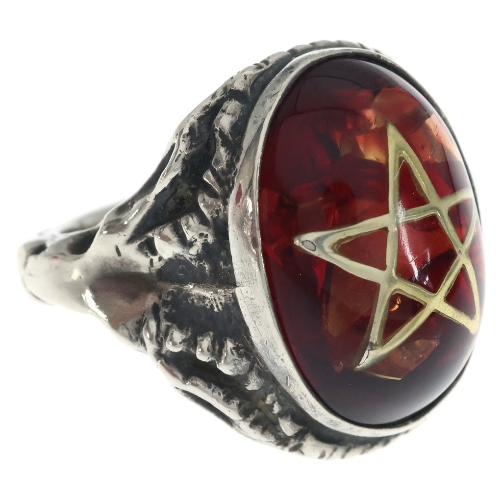 ALEX STREETER(アレックスストリーター) Angel Heart Ring エンジェルハートリング スターカスタム アンバー シルバー/レッド