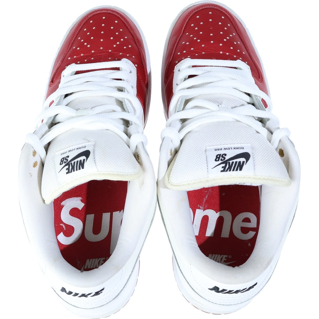 NIKE(ナイキ) 19AW ×SUPREME DUNK LOW Varsity Red White シュプリーム ダンク バーシティレッド ローカットスニーカー シューズ CK3480-600 ホワイト/レッド