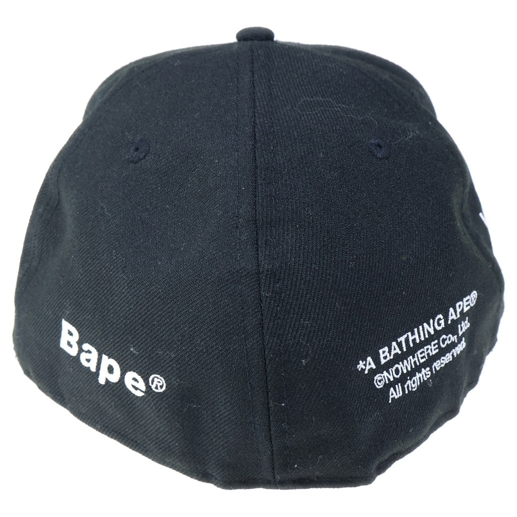 NEW ERA(ニューエラ) ×A BATHING APE 59FIFTY BASEBALL CAP アベイシングエイプ フィフティナインフィフティー ベースボールキャップ 帽子 001CPH731908C ブラック