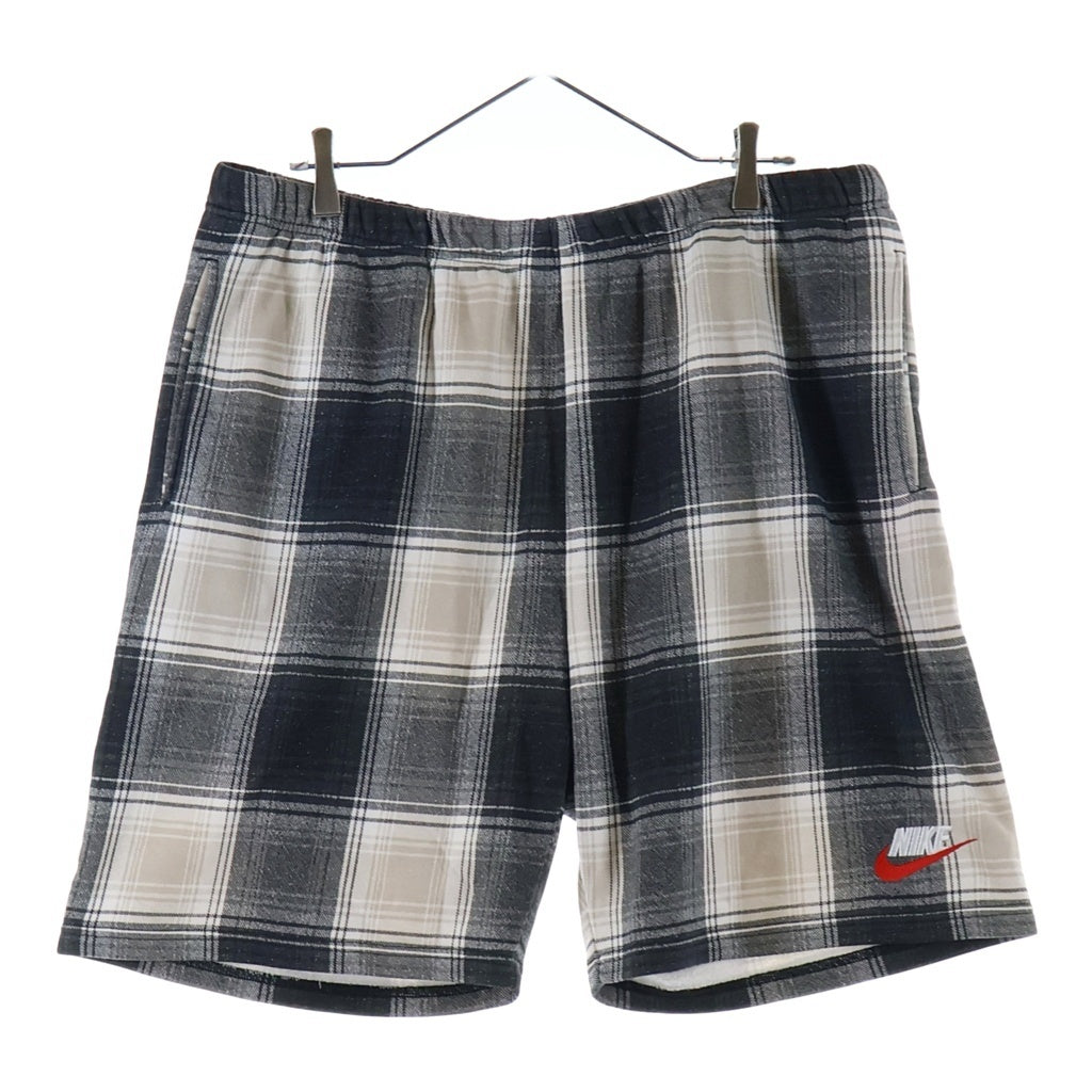 SUPREME(シュプリーム) 18AW ×NIKE Plaid Sweat Shorts ナイキ プライドチェックスウェットショーツ ハーフパンツ ブラック/ホワイト AR5573-010