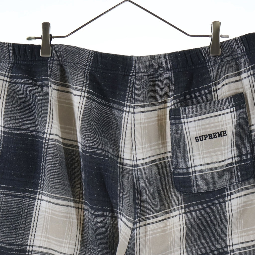 SUPREME(シュプリーム) 18AW ×NIKE Plaid Sweat Shorts ナイキ プライドチェックスウェットショーツ ハーフパンツ ブラック/ホワイト AR5573-010