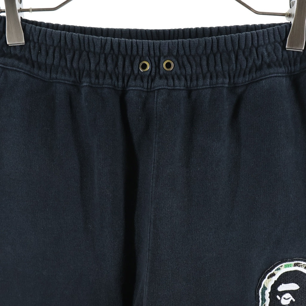 A BATHING APE(アベイシングエイプ) Patchwork Sweat Pant ロゴワッペン刺繍 パッチワーク スウェット パンツ 001PTJ301007M ブラック