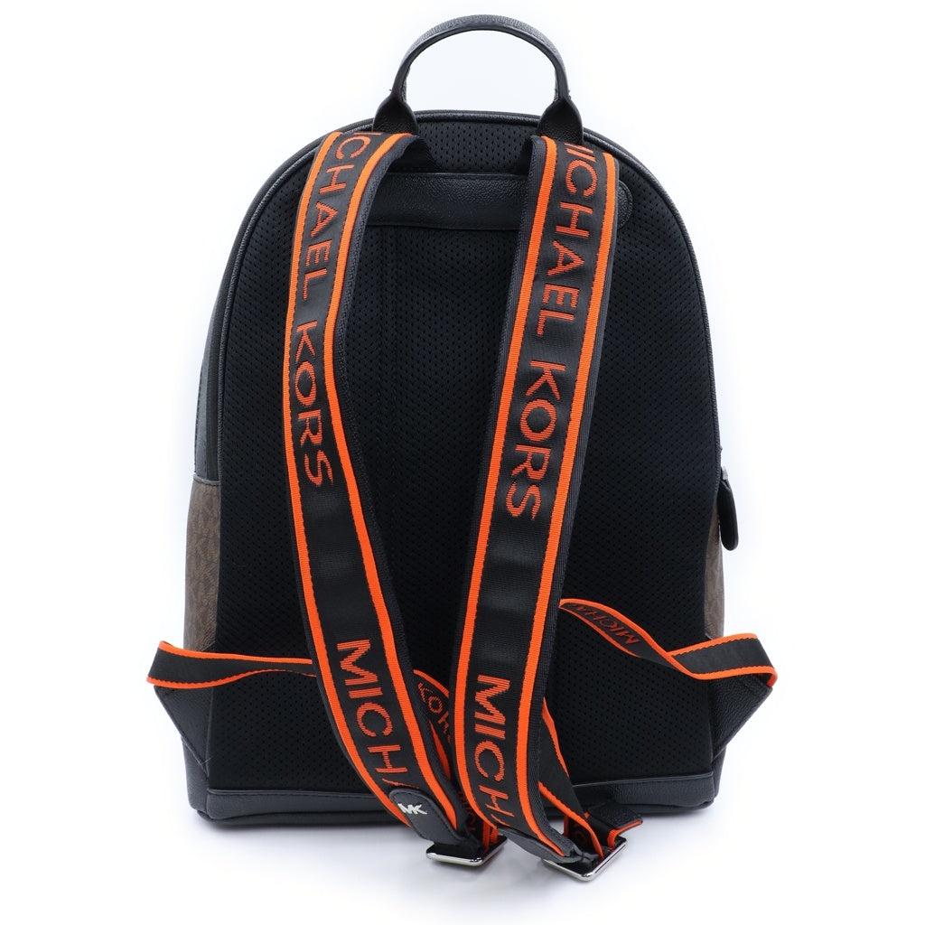 MICHAEL KORS(マイケルコース) Hudson Logo Embossed Stripe Backpack ハドソン ロゴ エンボス ストライプ バックパック リュックサック ブラウン 33F1LHDB8R レディース