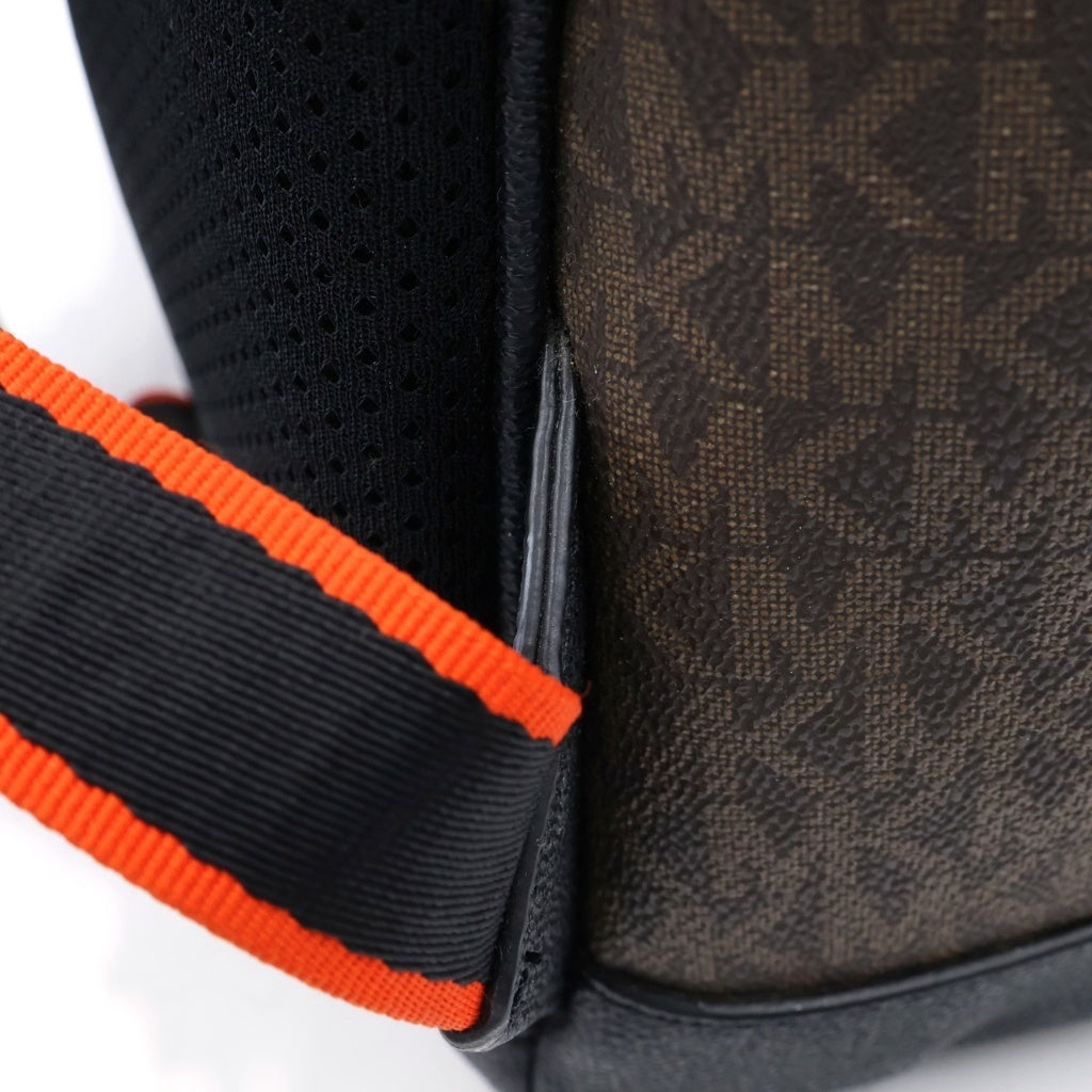 MICHAEL KORS(マイケルコース) Hudson Logo Embossed Stripe Backpack ハドソン ロゴ エンボス ストライプ バックパック リュックサック ブラウン 33F1LHDB8R レディース