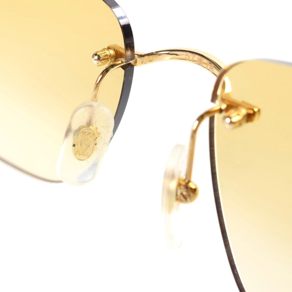Cartier(カルティエ) Square Sunglasses スクエア イエローカラーレンズ サングラス アイウェア 眼鏡 ゴールド CT0330S レディース