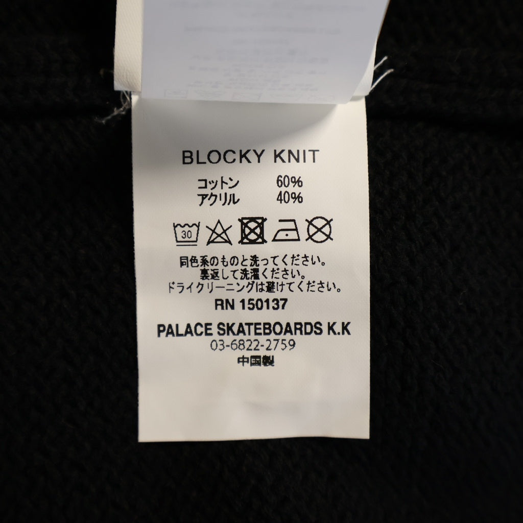 Palace Skateboards(パレススケートボーズ) BLOOKY KNIT ブロックリー クルーネック長袖ニットセーター ブラック